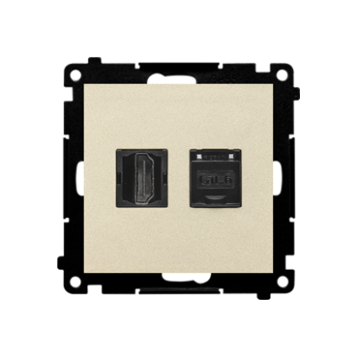 Simon 55 Gniazdo HDMI + RJ45 kat.6 Szampański mat TGHRJ45.01/144 KONTAKT (TGHRJ45.01/144)