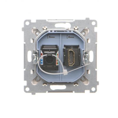 Simon 55 Gniazdo HDMI + RJ45 kat.6 Szampański mat TGHRJ45.01/144 KONTAKT (TGHRJ45.01/144)