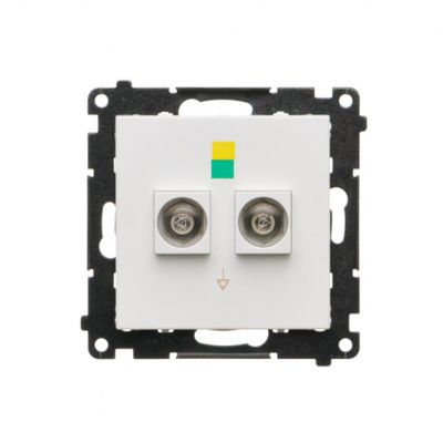 Simon 55 Gniazdo ekwipotencjalne podwójne Biały mat TGEK2.01/111 KONTAKT (TGEK2.01/111)