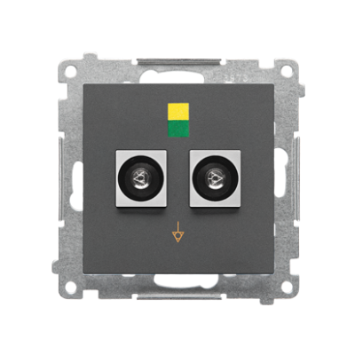 Simon 55 Gniazdo ekwipotencjalne podwójne Grafitowy mat TGEK2.01/116 KONTAKT (TGEK2.01/116)