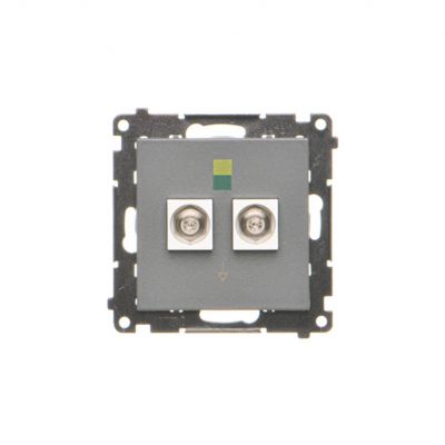 Simon 55 Gniazdo ekwipotencjalne podwójne Grafitowy mat TGEK2.01/116 KONTAKT (TGEK2.01/116)