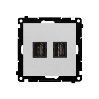 Simon 55 Gniazdo HDMI podwójne Aluminium mat TGHDMI2.01/143 KONTAKT (TGHDMI2.01/143)