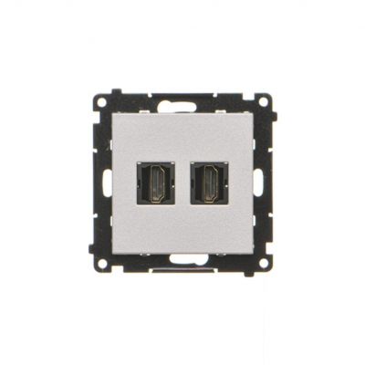 Simon 55 Gniazdo HDMI podwójne Aluminium mat TGHDMI2.01/143 KONTAKT (TGHDMI2.01/143)