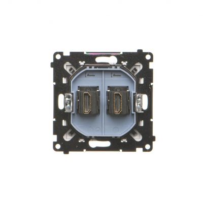 Simon 55 Gniazdo HDMI podwójne Aluminium mat TGHDMI2.01/143 KONTAKT (TGHDMI2.01/143)