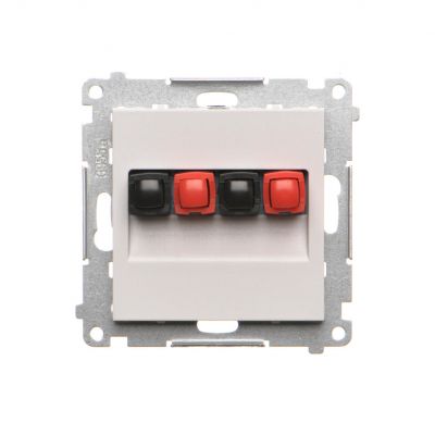 Simon 55 Gniazdo głośnikowe podwójne 2-krotne Przekrój przewodów dla wejścia i wyjścia 2,5 mm2 Jasnoszary mat TGL2.01/114 KONTAKT (TGL2.01/114)
