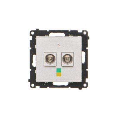 Simon 55 Gniazdo ekwipotencjalne podwójne Aluminium mat TGEK2.01/143 KONTAKT (TGEK2.01/143)