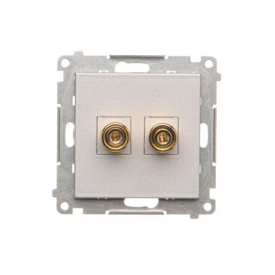 Simon 55 Gniazdo głośnikowe pojedyncze Przekrój przewodów dla wyjścia do 6 mm2 Aluminium mat TGL.01/143 KONTAKT (TGL.01/143)