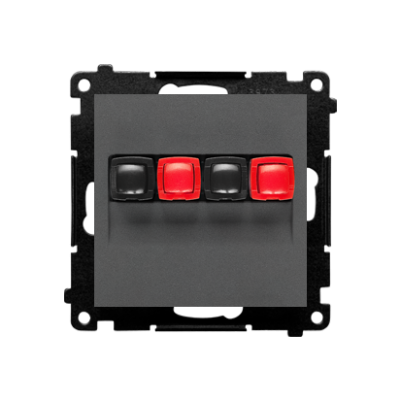 Simon 55 Gniazdo głośnikowe podwójne 2-krotne Przekrój przewodów dla wejścia i wyjścia 2,5 mm2 Grafitowy mat TGL2.01/116 KONTAKT (TGL2.01/116)