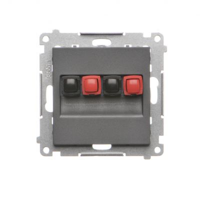 Simon 55 Gniazdo głośnikowe podwójne 2-krotne Przekrój przewodów dla wejścia i wyjścia 2,5 mm2 Grafitowy mat TGL2.01/116 KONTAKT (TGL2.01/116)