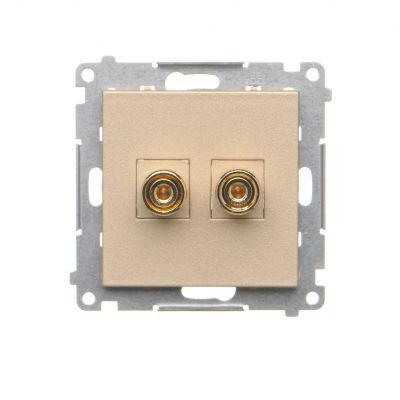 Simon 55 Gniazdo głośnikowe pojedyncze Przekrój przewodów dla wyjścia do 6 mm2 Szampański mat TGL.01/144 KONTAKT (TGL.01/144)