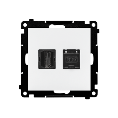 Simon 55 Gniazdo HDMI + RJ45 kat.6 Biały mat TGHRJ45.01/111 KONTAKT (TGHRJ45.01/111)