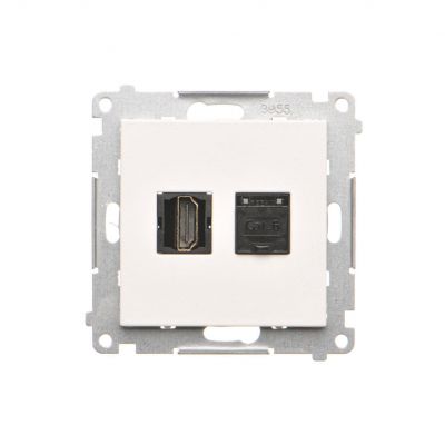 Simon 55 Gniazdo HDMI + RJ45 kat.6 Biały mat TGHRJ45.01/111 KONTAKT (TGHRJ45.01/111)