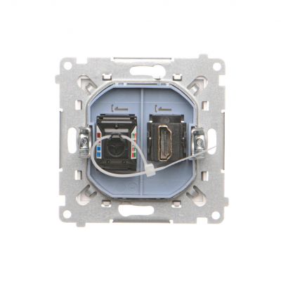 Simon 55 Gniazdo HDMI + RJ45 kat.6 Biały mat TGHRJ45.01/111 KONTAKT (TGHRJ45.01/111)