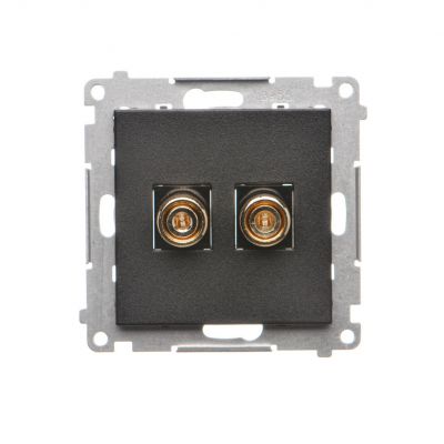 Simon 55 Gniazdo głośnikowe pojedyncze Przekrój przewodów dla wyjścia do 6 mm2 Czarny mat TGL.01/149 KONTAKT (TGL.01/149)