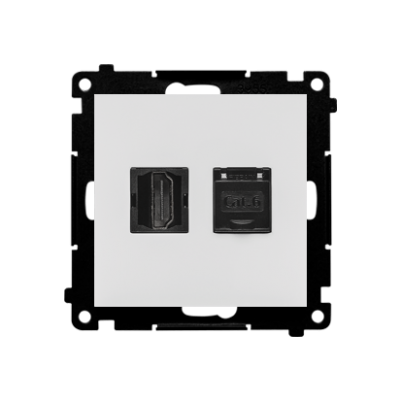 Simon 55 Gniazdo HDMI + RJ45 kat.6 Jasnoszary mat TGHRJ45.01/114 KONTAKT (TGHRJ45.01/114)