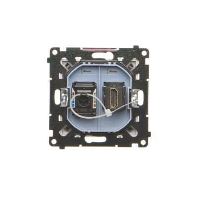 Simon 55 Gniazdo HDMI + RJ45 kat.6 Jasnoszary mat TGHRJ45.01/114 KONTAKT (TGHRJ45.01/114)