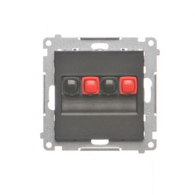 Simon 55 Gniazdo głośnikowe podwójne 2-krotne Przekrój przewodów dla wejścia i wyjścia 2,5 mm2 Czarny mat TGL2.01/149 KONTAKT (TGL2.01/149)