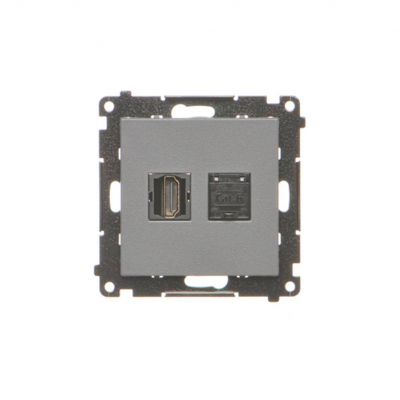 Simon 55 Gniazdo HDMI + RJ45 kat.6 Grafitowy mat TGHRJ45.01/116 KONTAKT (TGHRJ45.01/116)