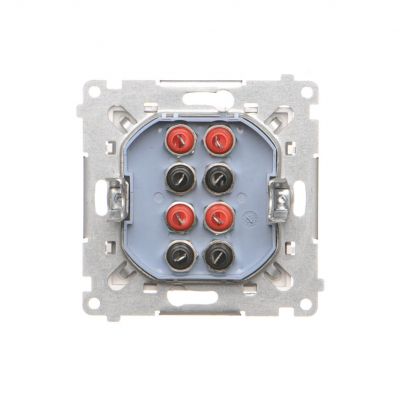 Simon 55 Gniazdo głośnikowe poczwórne 4-krotne Przekrój przewodów dla wejścia i wyjścia 2,5 mm2 Biały mat TGL4.01/111 KONTAKT (TGL4.01/111)