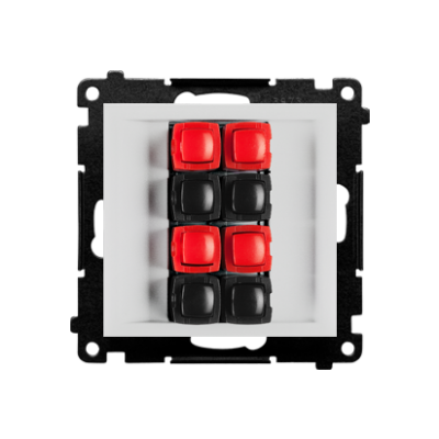 Simon 55 Gniazdo głośnikowe poczwórne 4-krotne Przekrój przewodów dla wejścia i wyjścia 2,5 mm2 Jasnoszary mat TGL4.01/114 KONTAKT (TGL4.01/114)