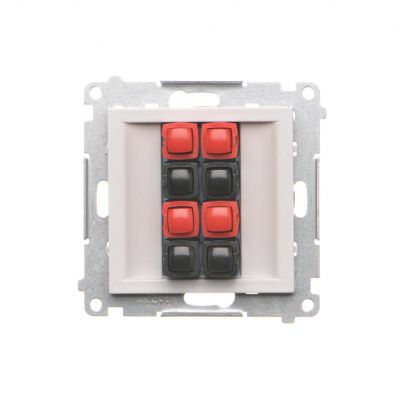 Simon 55 Gniazdo głośnikowe poczwórne 4-krotne Przekrój przewodów dla wejścia i wyjścia 2,5 mm2 Jasnoszary mat TGL4.01/114 KONTAKT (TGL4.01/114)