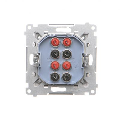 Simon 55 Gniazdo głośnikowe poczwórne 4-krotne Przekrój przewodów dla wejścia i wyjścia 2,5 mm2 Jasnoszary mat TGL4.01/114 KONTAKT (TGL4.01/114)