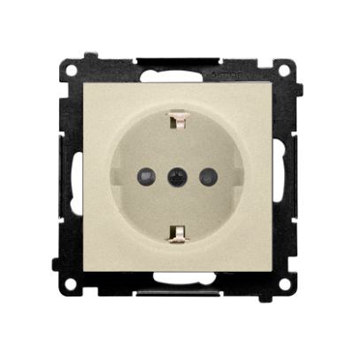 Simon 55 Gniazdo Schuko z przesłonami szybkozłączka Szampański mat TGSZ1CZ.01/144 KONTAKT (TGSZ1CZ.01/144)