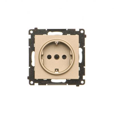 Simon 55 Gniazdo Schuko z przesłonami szybkozłączka Szampański mat TGSZ1CZ.01/144 KONTAKT (TGSZ1CZ.01/144)