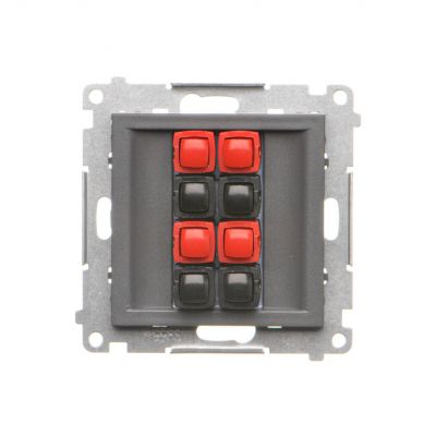 Simon 55 Gniazdo głośnikowe poczwórne 4-krotne Przekrój przewodów dla wejścia i wyjścia 2,5 mm2 Grafitowy mat TGL4.01/116 KONTAKT (TGL4.01/116)