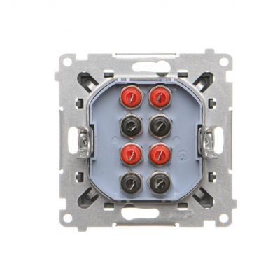 Simon 55 Gniazdo głośnikowe poczwórne 4-krotne Przekrój przewodów dla wejścia i wyjścia 2,5 mm2 Grafitowy mat TGL4.01/116 KONTAKT (TGL4.01/116)