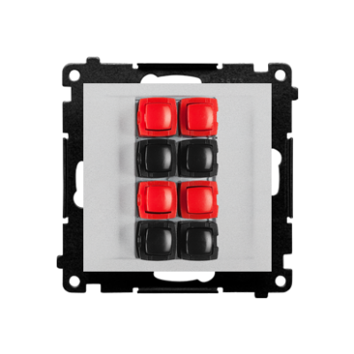 Simon 55 Gniazdo głośnikowe poczwórne 4-krotne Przekrój przewodów dla wejścia i wyjścia 2,5 mm2 Aluminium mat TGL4.01/143 KONTAKT (TGL4.01/143)