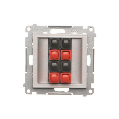 Simon 55 Gniazdo głośnikowe poczwórne 4-krotne Przekrój przewodów dla wejścia i wyjścia 2,5 mm2 Aluminium mat TGL4.01/143 KONTAKT (TGL4.01/143)