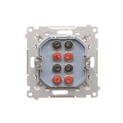 Simon 55 Gniazdo głośnikowe poczwórne 4-krotne Przekrój przewodów dla wejścia i wyjścia 2,5 mm2 Aluminium mat TGL4.01/143 KONTAKT (TGL4.01/143)