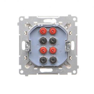 Simon 55 Gniazdo głośnikowe poczwórne 4-krotne Przekrój przewodów dla wejścia i wyjścia 2,5 mm2 Szampański mat TGL4.01/144 KONTAKT (TGL4.01/144)