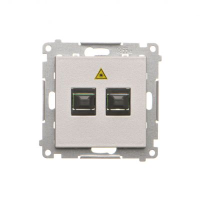 Simon 55 Gniazdo światłowodowe / optyczne podwójne SC/APC Aluminium mat TGS2.01/143 KONTAKT (TGS2.01/143)