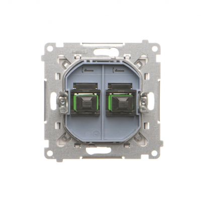 Simon 55 Gniazdo światłowodowe / optyczne podwójne SC/APC Aluminium mat TGS2.01/143 KONTAKT (TGS2.01/143)