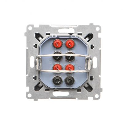 Simon 55 Gniazdo głośnikowe poczwórne 4-krotne Przekrój przewodów dla wejścia i wyjścia 2,5 mm2 Czarny mat TGL4.01/149 KONTAKT (TGL4.01/149)