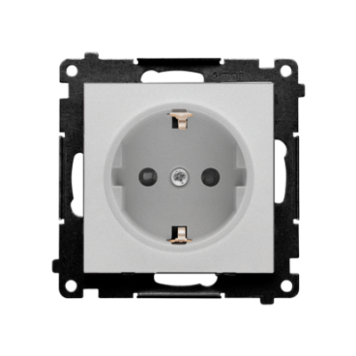 Simon 55 Gniazdo Schuko z przesłonami szybkozłączka Aluminium mat TGSZ1CZ.01/143 KONTAKT (TGSZ1CZ.01/143)