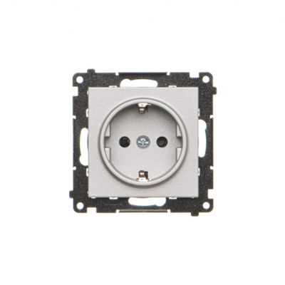 Simon 55 Gniazdo Schuko z przesłonami szybkozłączka Aluminium mat TGSZ1CZ.01/143 KONTAKT (TGSZ1CZ.01/143)