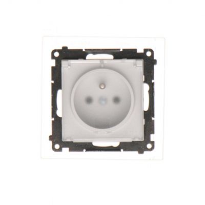 Simon 55 Gniazdo wtyczkowe do wersji IP44 z uszczelką szybkozłączka Klapka transparentna Jasnoszary mat TGZ1BCZ.01/114A KONTAKT (TGZ1BCZ.01/114A)