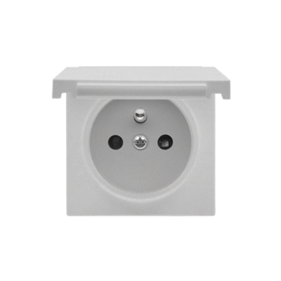 Simon 55 Pokrywa gniazda wtyczkowego pojedynczego z klapkąW kolorze pokrywy do: SGZ1CM SGZ1M Aluminium mat TGZ1BUZP/143 KONTAKT (TGZ1BUZP/143)