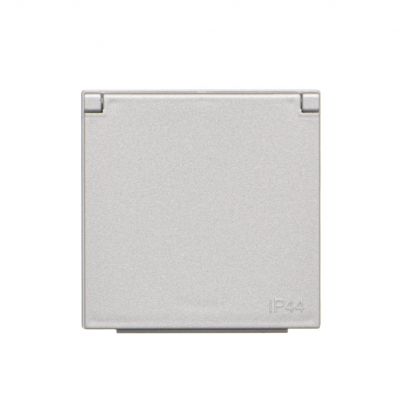 Simon 55 Pokrywa gniazda wtyczkowego pojedynczego z klapkąW kolorze pokrywy do: SGZ1CM SGZ1M Aluminium mat TGZ1BUZP/143 KONTAKT (TGZ1BUZP/143)