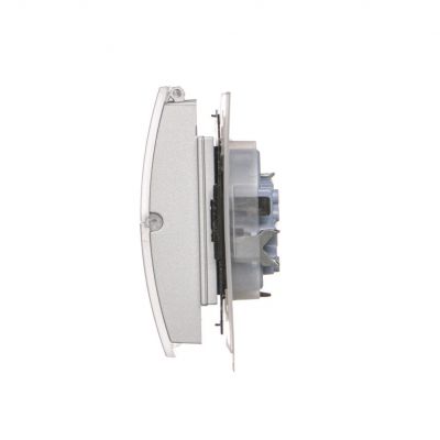 Simon 55 Gniazdo wtyczkowe podwójne do wersji IP44 z uszczelką szybkozłączka Klapka transparentna Aluminium mat TGZ2BMCZ.01/143A KONTAKT (TGZ2BMCZ.01/143A)