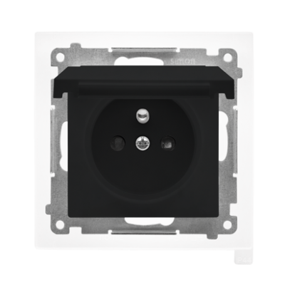 Simon 55 Gniazdo IP44 z uszczelką szybkozłączka Klapka W kol. pokrywy Czarny mat TGZ1BCZ.01/149 KONTAKT (TGZ1BCZ.01/149)