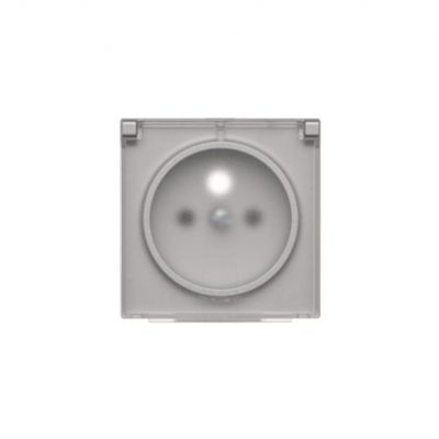 Simon 55 Pokrywa gniazda wtyczkowego pojedynczego z klapką transparentą do: SGZ1CM SGZ1M Aluminium mat TGZ1BUZP/143A KONTAKT (TGZ1BUZP/143A)