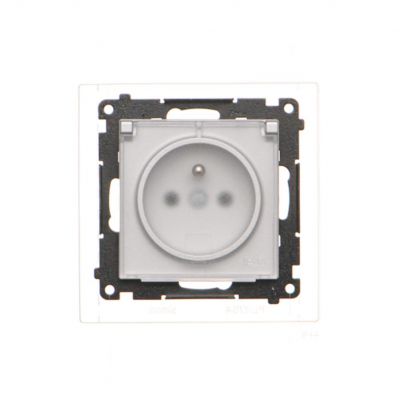 Simon 55 Gniazdo wtyczkowe do wersji IP44 z uszczelką szybkozłączka Klapka transparentna Aluminium mat TGZ1BCZ.01/143A KONTAKT (TGZ1BCZ.01/143A)