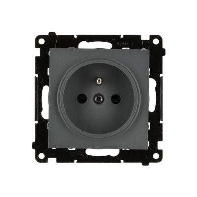 Simon 55 Gniazdo pojedyncze z/u i przesłonami szybkozłączka Grafitowy mat TGZ1CZ.01/116 KONTAKT (TGZ1CZ.01/116)