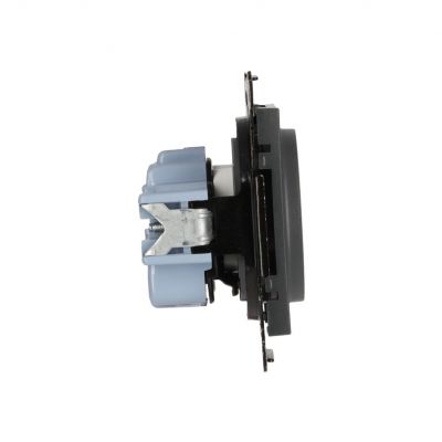 Simon 55 Gniazdo pojedyncze z/u i przesłonami szybkozłączka Grafitowy mat TGZ1CZ.01/116 KONTAKT (TGZ1CZ.01/116)