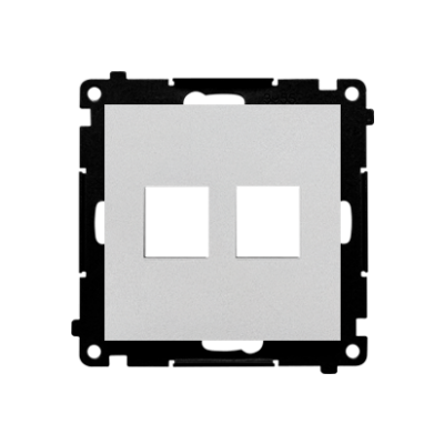 Simon 55 Pokrywa gniazd teleinformatycznych na Keystone płaska podwójna Aluminium mat TKP2.01/143 KONTAKT (TKP2.01/143)