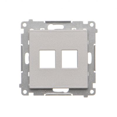 Simon 55 Pokrywa gniazd teleinformatycznych na Keystone płaska podwójna Aluminium mat TKP2.01/143 KONTAKT (TKP2.01/143)